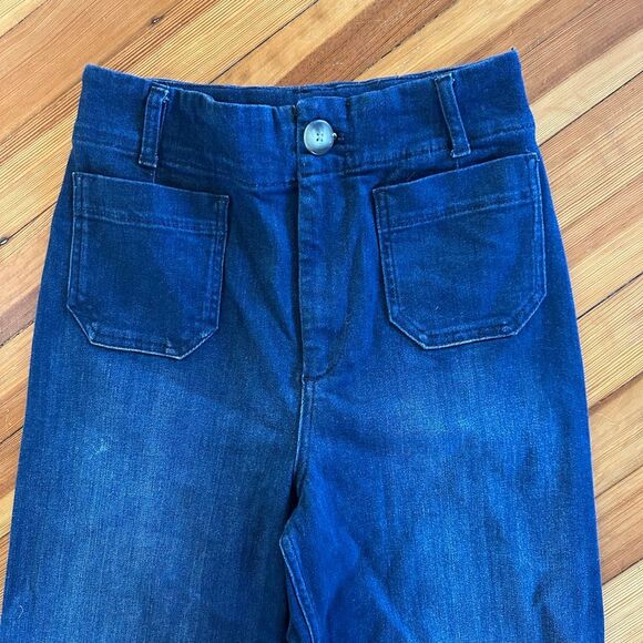 Pilcro Anthropologie Skipper Wide-Leg Jeans in Dark Denim Blue Size 28 - Picture 5 of 7